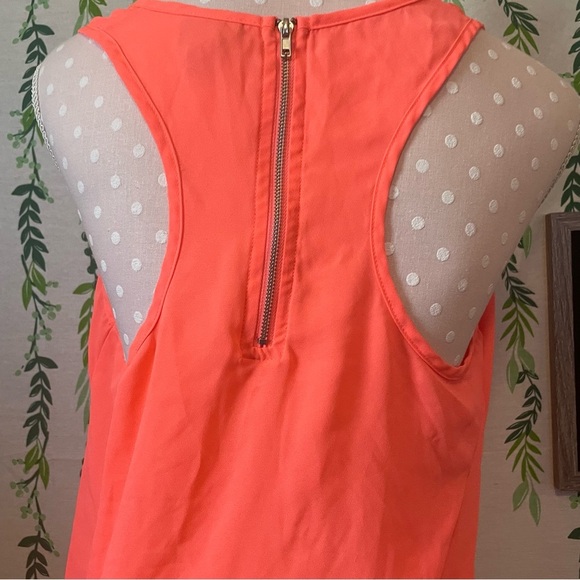 Size L Vanity Peach/Blue Cutout Racerback Tank Top A2 - Picture 3 of 5